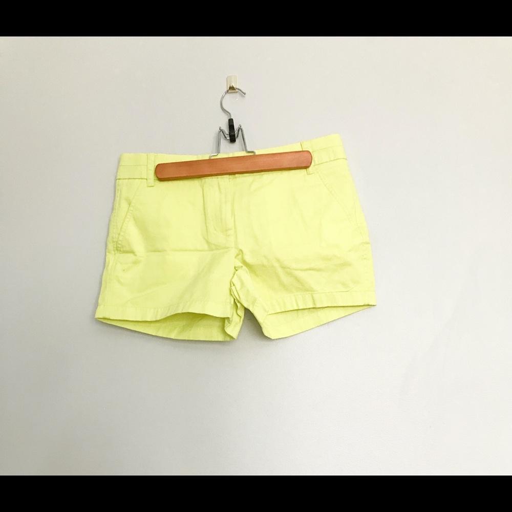 Neon Yellow J Crew Shorts NWT Sz 6
